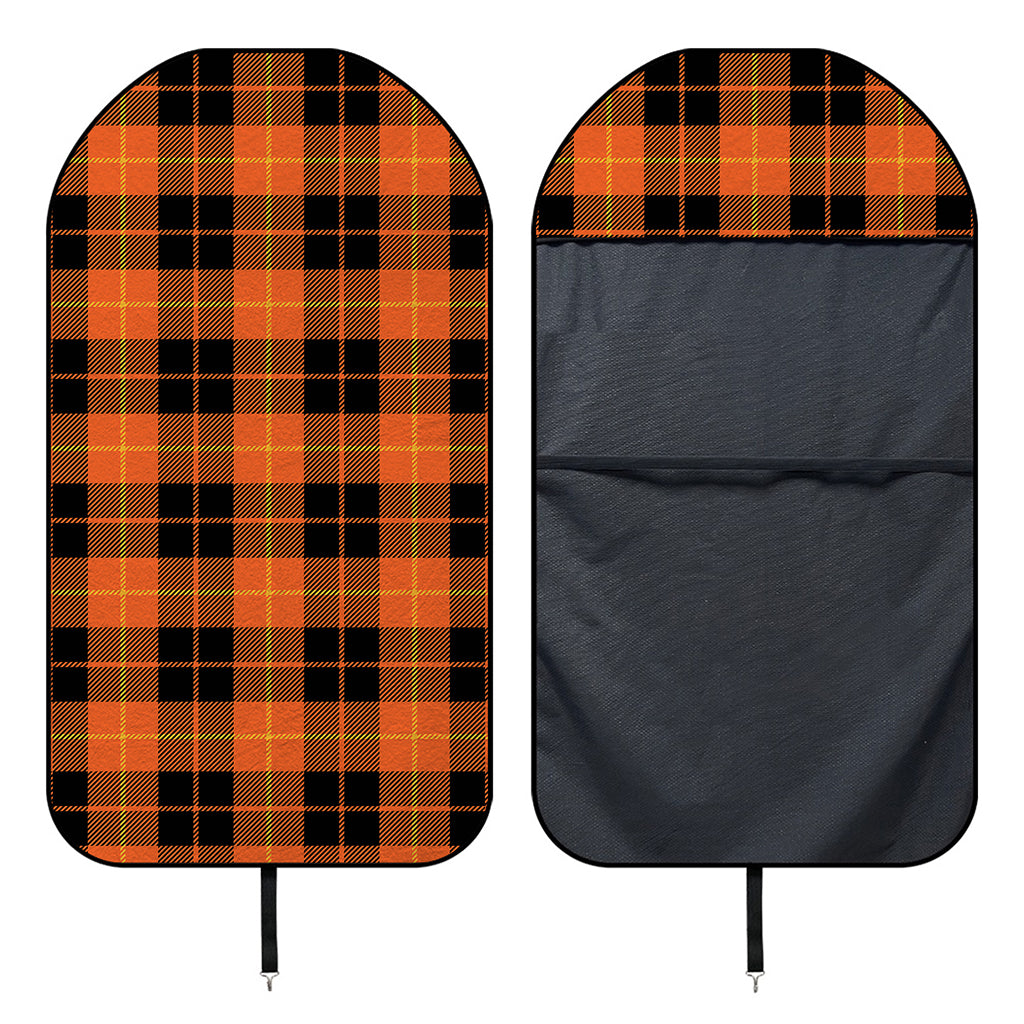 Orange Black And Yellow Tartan Print Waterproof Car Seat Cover