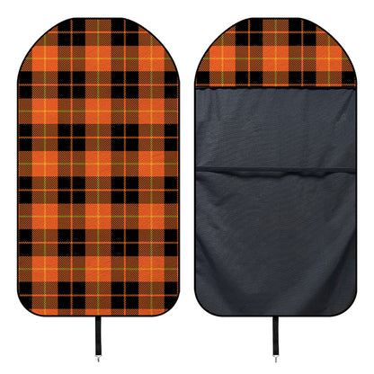 Orange Black And Yellow Tartan Print Waterproof Car Seat Cover