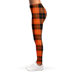 Orange Black And Yellow Tartan Print Women's Leggings