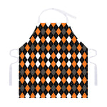 Orange Black Grey And White Argyle Print Adjustable Apron