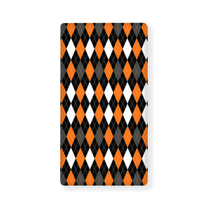 Orange Black Grey And White Argyle Print Baby Crib Sheet