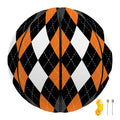 Orange Black Grey And White Argyle Print Basketball