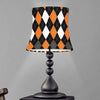 Orange Black Grey And White Argyle Print Bell Lamp Shade