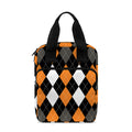Orange Black Grey And White Argyle Print Bible Tote Bag