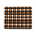 Orange Black Grey And White Argyle Print Bifold Wallet