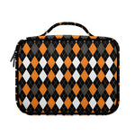 Orange Black Grey And White Argyle Print Briefcase Bible Bag