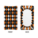 Orange Black Grey And White Argyle Print Changing Pad Cover