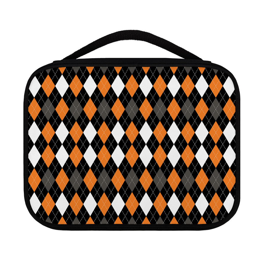 Orange Black Grey And White Argyle Print Classic Bible Case