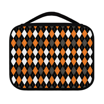 Orange Black Grey And White Argyle Print Classic Bible Case