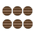 Orange Black Grey And White Argyle Print Coaster Set