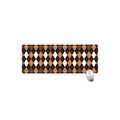 Orange Black Grey And White Argyle Print Extended Mouse Pad