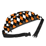 Orange Black Grey And White Argyle Print Fanny Pack