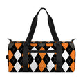 Orange Black Grey And White Argyle Print Gym Bag