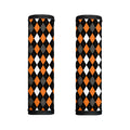 Orange Black Grey And White Argyle Print Handle Covers