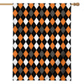 Orange Black Grey And White Argyle Print House Flag