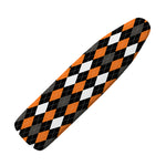 Orange Black Grey And White Argyle Print Ironing Board Cover