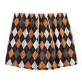 Orange Black Grey And White Argyle Print Mesh Shorts