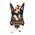 Orange Black Grey And White Argyle Print Pet Carrier Backpack