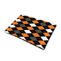 Orange Black Grey And White Argyle Print Pet Cooling Mat Cover