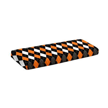 Orange Black Grey And White Argyle Print Piano Keyboard Cover