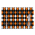 Orange Black Grey And White Argyle Print Placemat