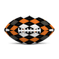 Orange Black Grey And White Argyle Print Rugby Ball