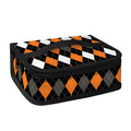 Orange Black Grey And White Argyle Print Small Lunch Bag