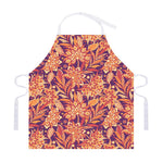 Orange Bohemian Floral Pattern Print Adjustable Apron