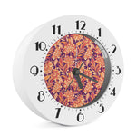 Orange Bohemian Floral Pattern Print Alarm Clock