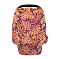 Orange Bohemian Floral Pattern Print Baby Seat Cover