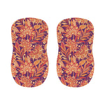 Orange Bohemian Floral Pattern Print Bar Stool Covers