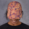 Orange Bohemian Floral Pattern Print Baseball Cap