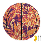 Orange Bohemian Floral Pattern Print Basketball