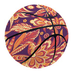 Orange Bohemian Floral Pattern Print Basketball