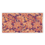 Orange Bohemian Floral Pattern Print Beach Towel