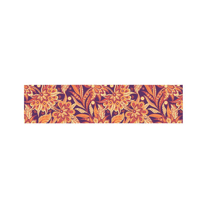 Orange Bohemian Floral Pattern Print Bed Runner