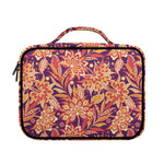Orange Bohemian Floral Pattern Print Briefcase Bible Bag