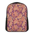Orange Bohemian Floral Pattern Print Casual Backpack