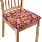 Orange Bohemian Floral Pattern Print Chair Cushion Cover