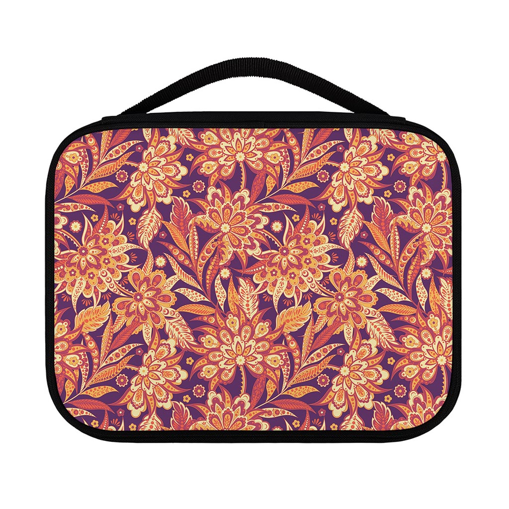 Orange Bohemian Floral Pattern Print Classic Bible Case