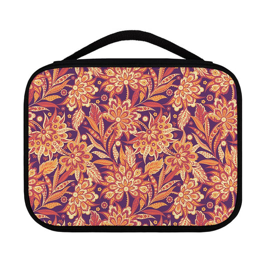 Orange Bohemian Floral Pattern Print Classic Bible Case