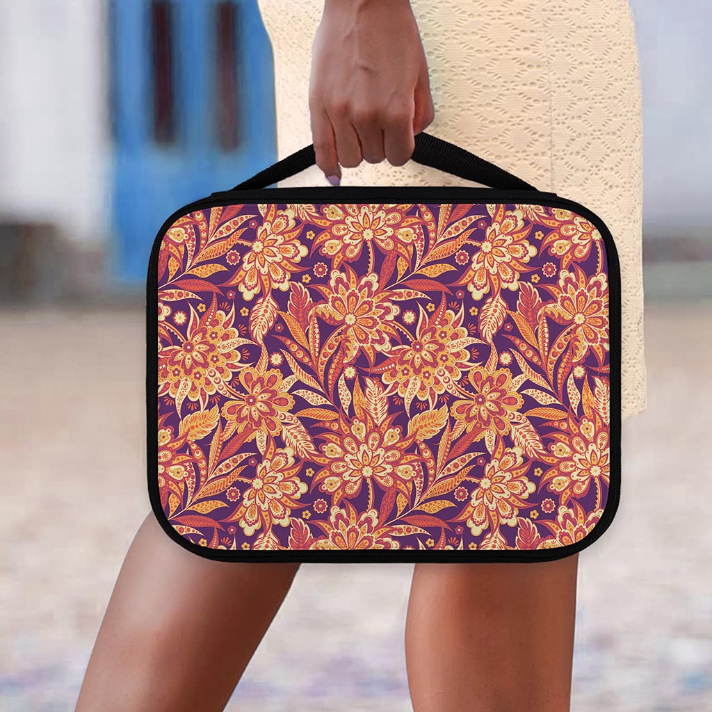 Orange Bohemian Floral Pattern Print Classic Bible Case