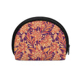 Orange Bohemian Floral Pattern Print Coin Purse