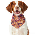 Orange Bohemian Floral Pattern Print Dog Bandana