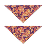 Orange Bohemian Floral Pattern Print Dog Bandana