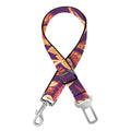 Orange Bohemian Floral Pattern Print Dog Seat Belt