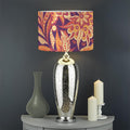 Orange Bohemian Floral Pattern Print Drum Lamp Shade