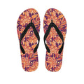 Orange Bohemian Floral Pattern Print Flip Flops