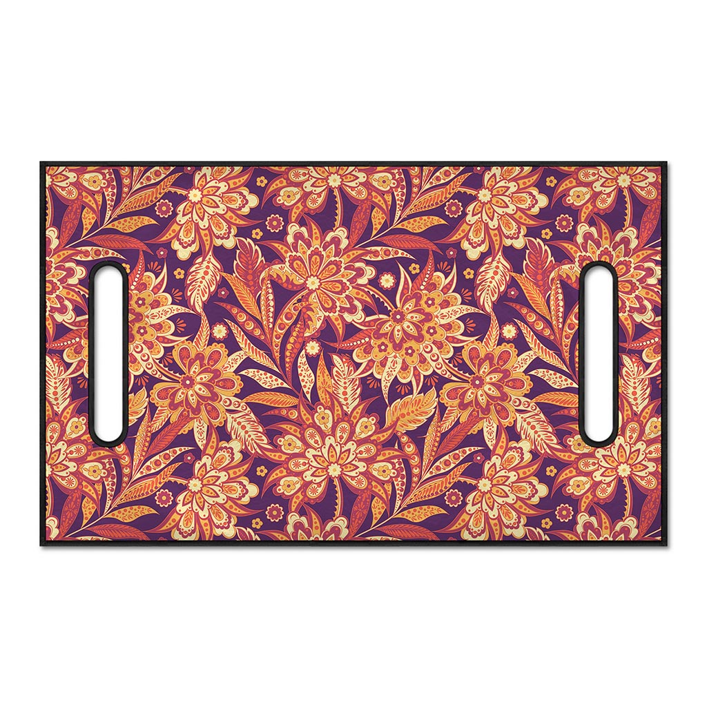 Orange Bohemian Floral Pattern Print Golf Cart Seat Cover