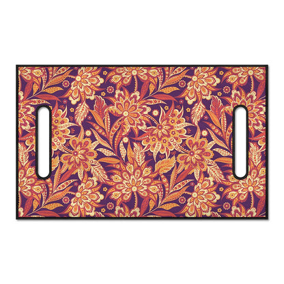 Orange Bohemian Floral Pattern Print Golf Cart Seat Cover